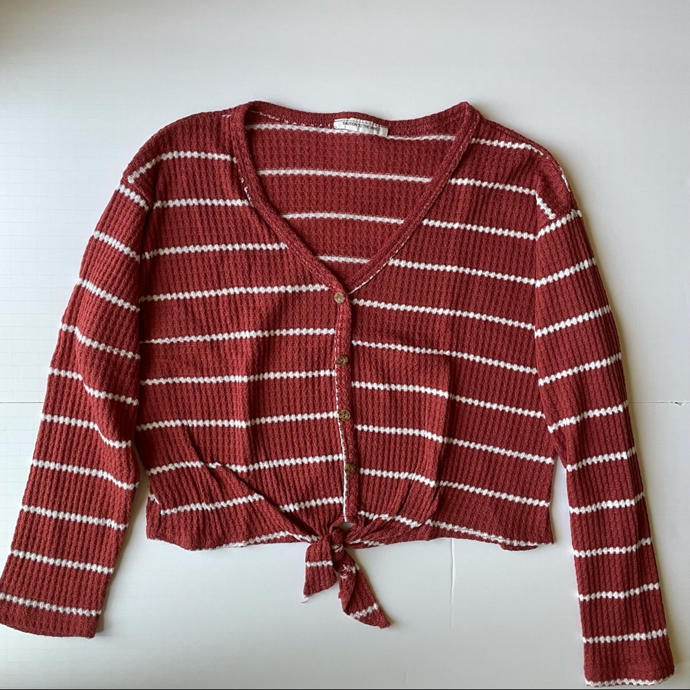 Striped long sleeve top